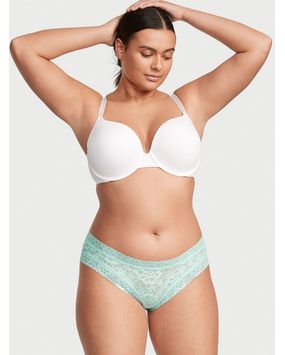 Panty Cheeky Con Encaje Celeste