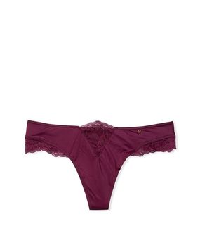 Panty Thong Burdeo con Encaje