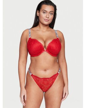 Panty Thong Con Tiras Brillantes Rojo