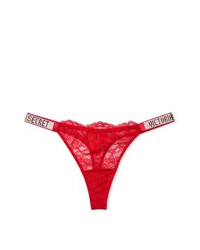 Panty Thong Con Tiras Brillantes Rojo