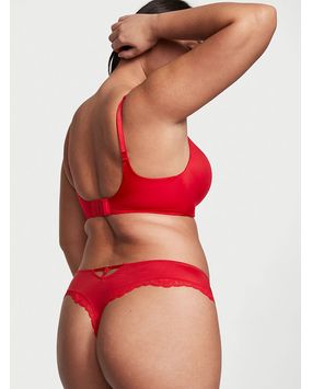 Panty Thong con Encaje Rojo