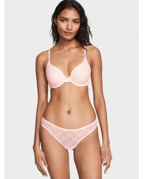 Panty Thong Con Encaje Rosado