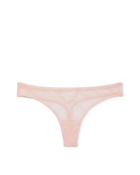 Panty Thong Con Encaje Rosado
