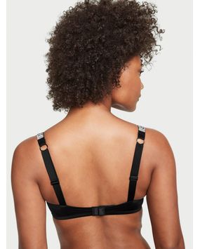 Bralette Con Tiras Brillantes Negro