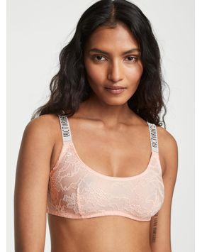 Bralette Con Tiras Brillantes Rosa