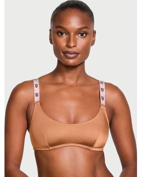 Bralette Con Tiras Brillantes Beige