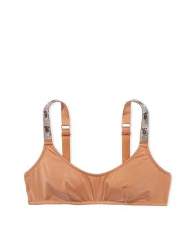 Bralette Con Tiras Brillantes Beige