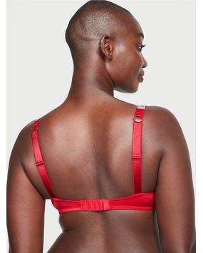Bralette Con Tiras Brillantes Rojo