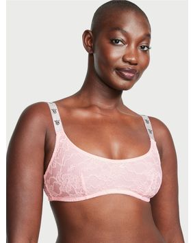 Bralette Con Tiras Brillantes Rosado