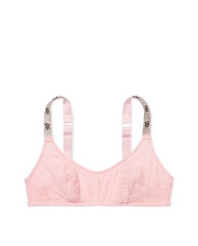 Bralette Con Tiras Brillantes Rosado