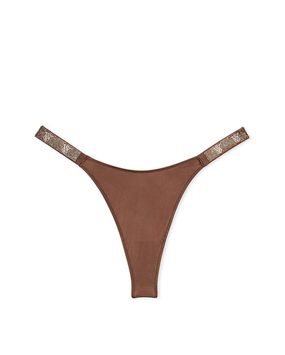 Panty Thong Con Tiras Brillantes Café