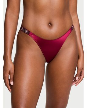 Panty Thong Con Tiras Brillantes Roja