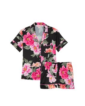 Pijama Short Satén Floral