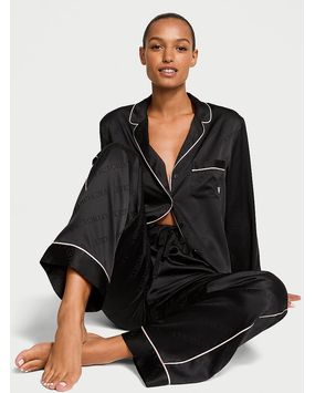 Pijama Pantalón Satén Negro