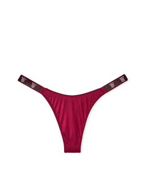 Panty Thong Con Tiras Brillantes Roja