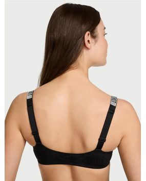 Bralette Con Tiras Brillantes Negro