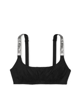 Bralette Con Tiras Brillantes Negro