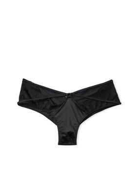 Panty Cheeky Negro con Encaje y Tiras