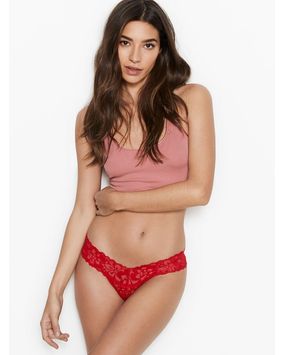 Panty Thong Rojo con Encaje
