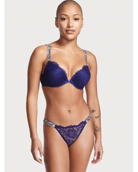 Panty Bikini Con Tiras Brillantes Morado