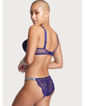 Panty Bikini Con Tiras Brillantes Morado
