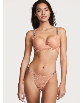 Panty Thong Con Tiras Brillantes Rosa