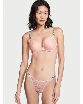 Panty Bikini Con Tiras Brillantes Rosa