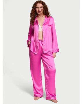 Pijama Pantalón Satén Rosa