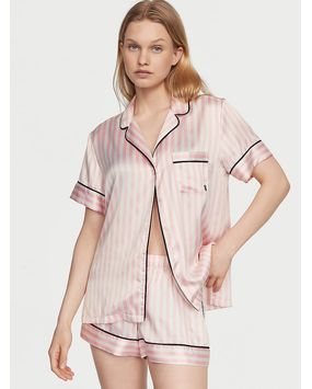 Pijama Short Satén Iconic Stripes