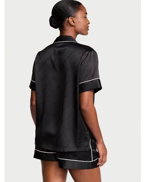 Pijama Short Satén Negro
